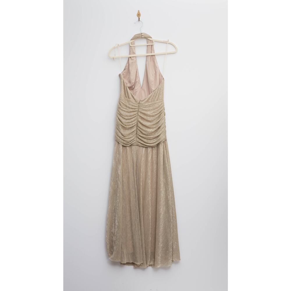 PatBO Lurex Draped Maxi Gold Dress Size US4 - Picture 5 of 9